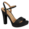 Sandalia Negra Charol Plataforma